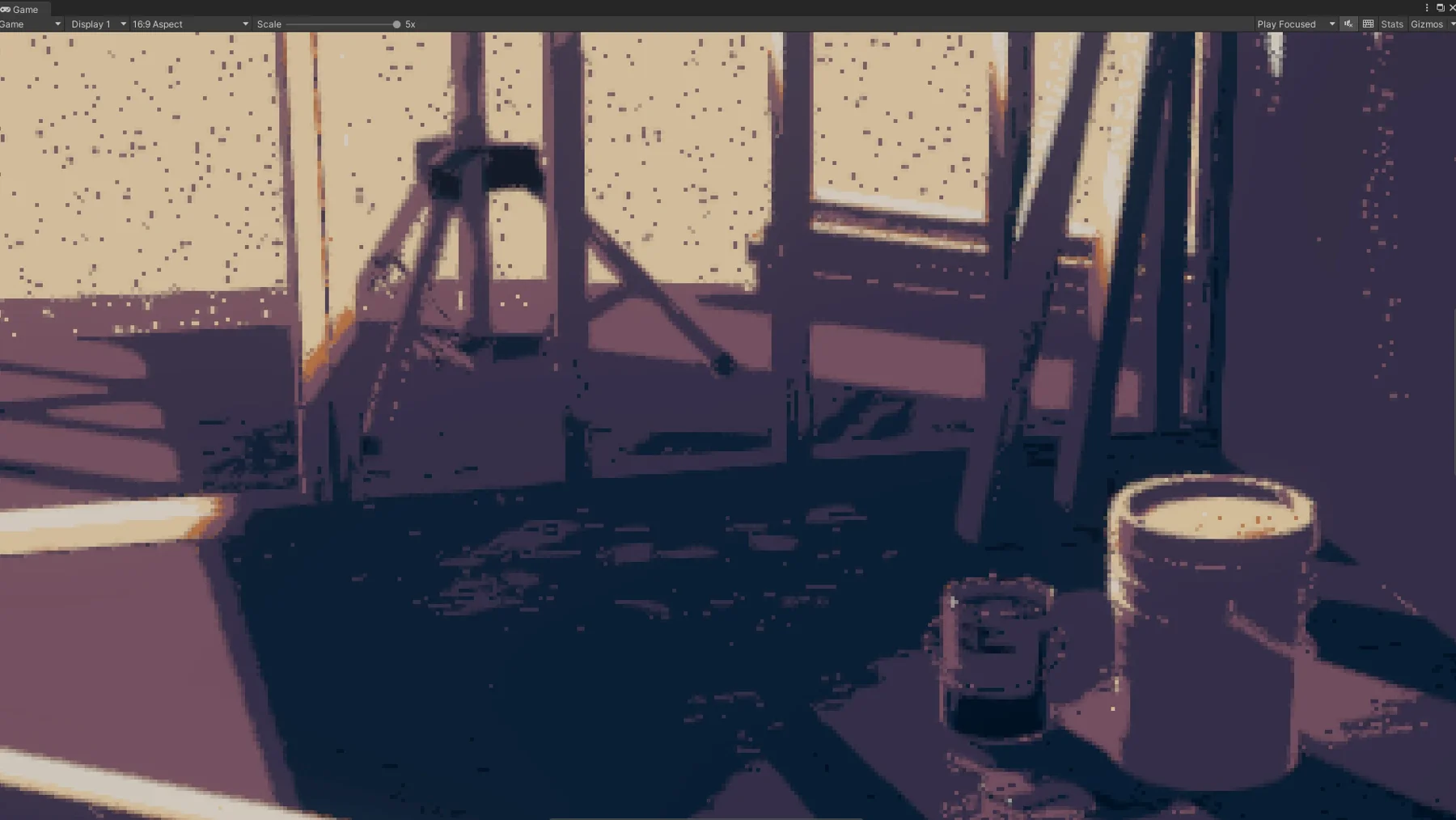 The same close-up with a fine, irregular blue-noise dither.